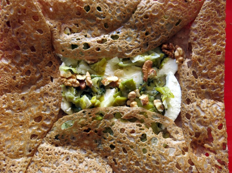 galette chèvre poireaux et noix